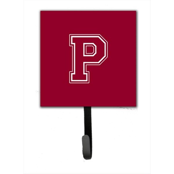 Carolines Treasures Letter P Initial Monogram - Maroon And White Leash Holder Or Key Hook CJ1032-PSH4 - main